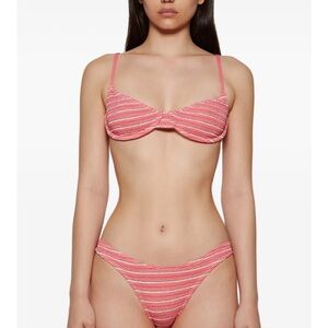 bond-eye Pink and White Striped Bikini
